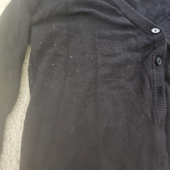 Mod Cloth Black Knit Quarter Sleeve Cardigan - Picture 4 of 6